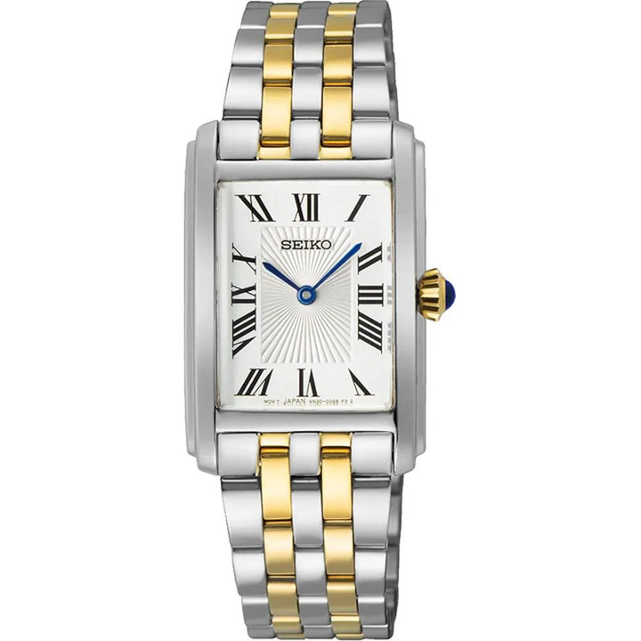 Seiko SWR087P1 Bicolor Rectangle Dameshorloge - Quartz 22mm