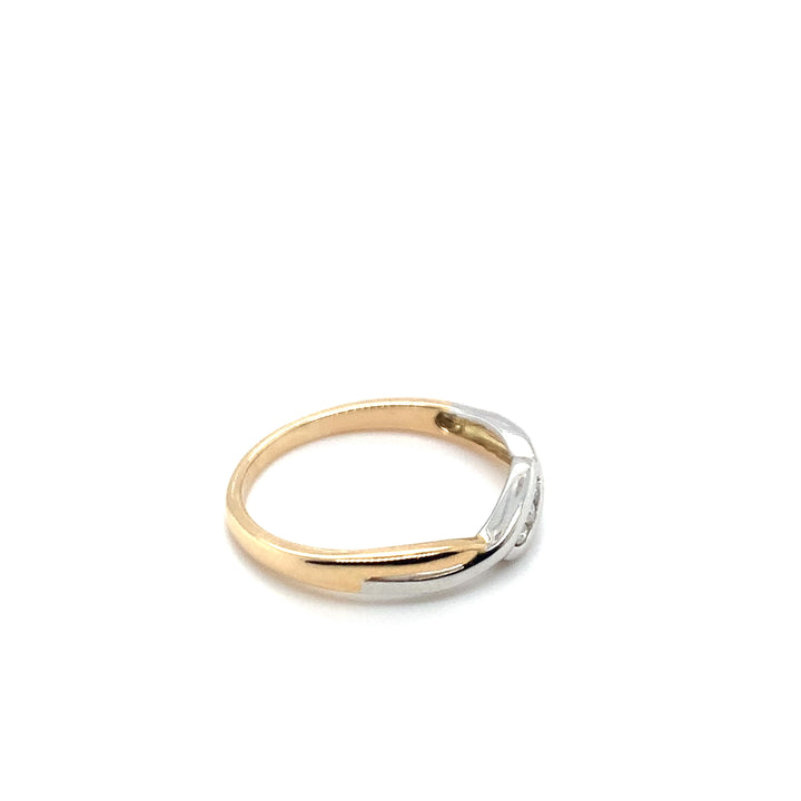 Huycolletie 14K Ring GG/WG TW/SI 2 0,03CRT