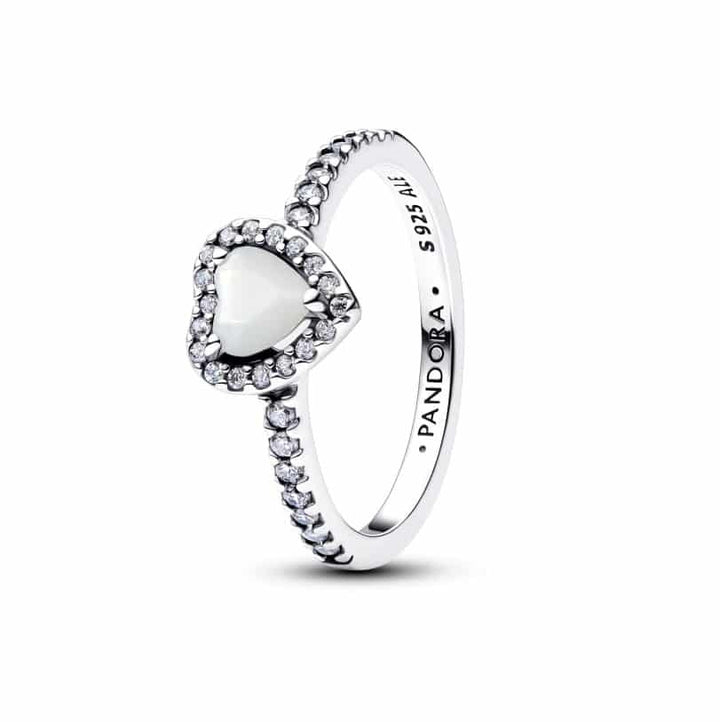 Pandora Elevated White Heart Ring 198421C11
