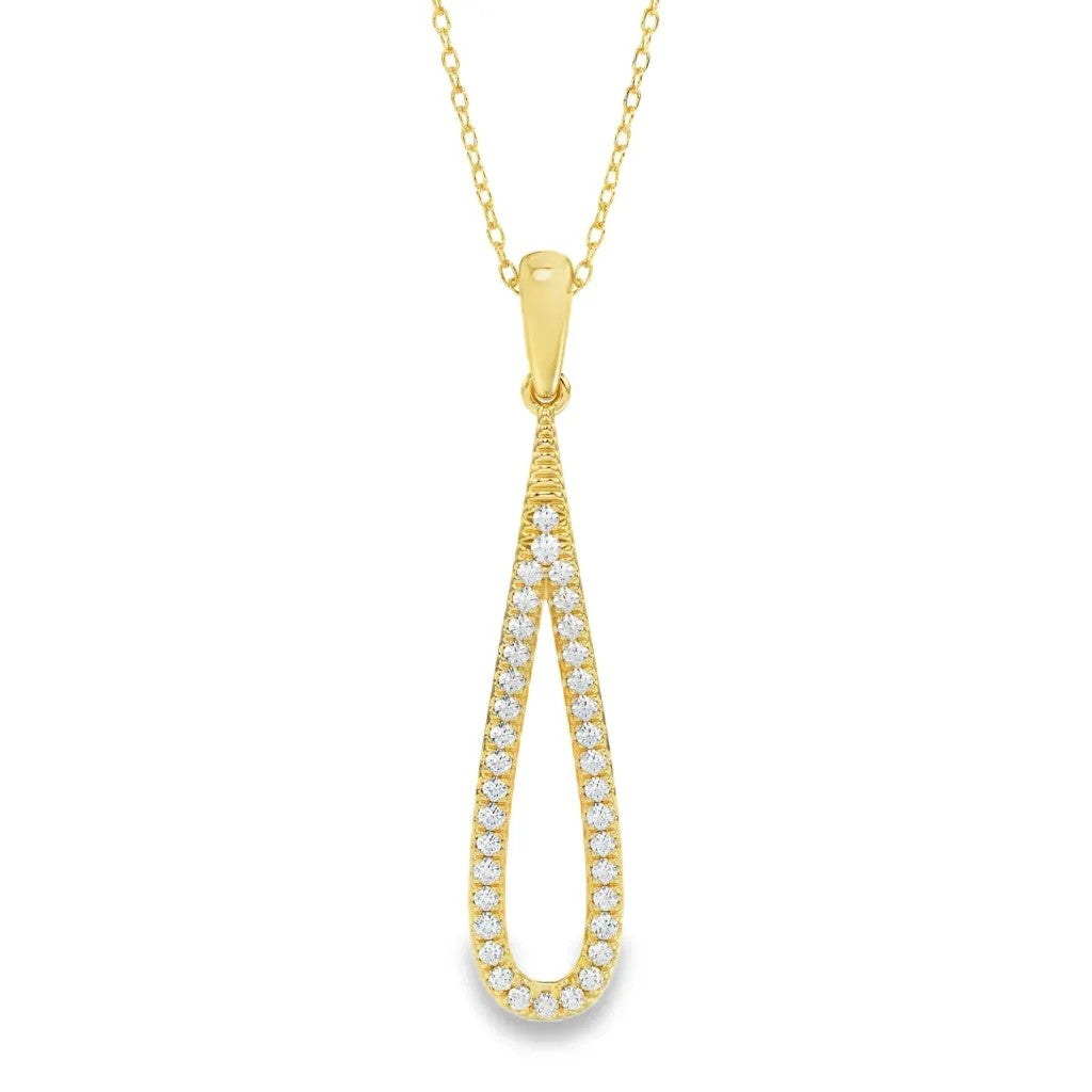 14 karaat geelgouden hanger met 0,16 ct lab grown diamant – GHL2460