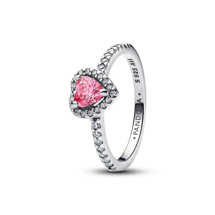 Pandora Verhoogde Roze Hart Ring 198421C03 – Sterling Zilver met Roze Zirkonia