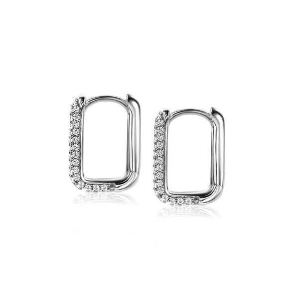 ZINZI zilveren luxe oorringen 15x2mm rechthoekig met witte zirconia&