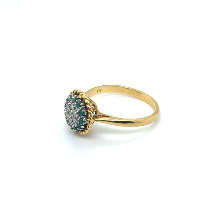 18 Karaat Geelgouden Entourage Ring met Smaragd en Diamant