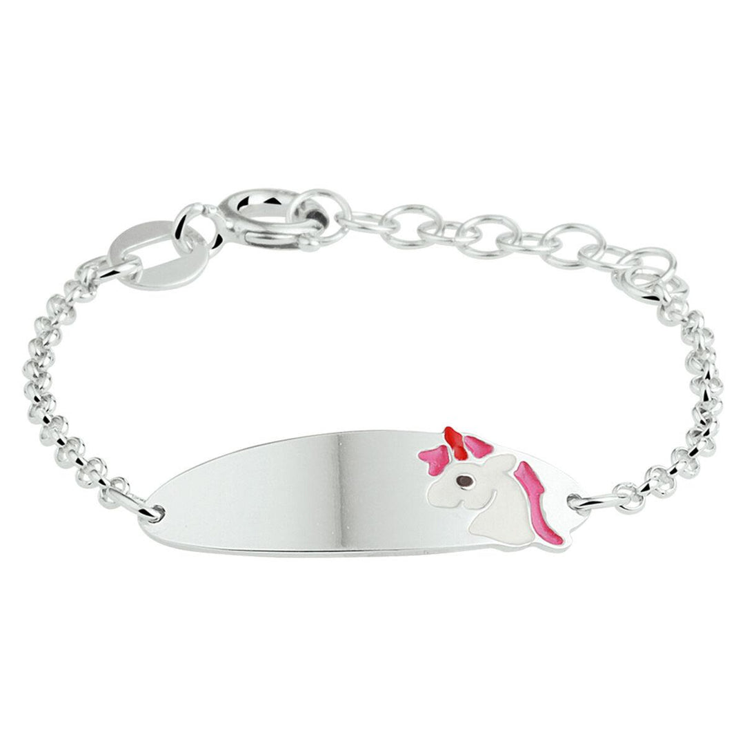 zilveren graveerplaat armband unicorn