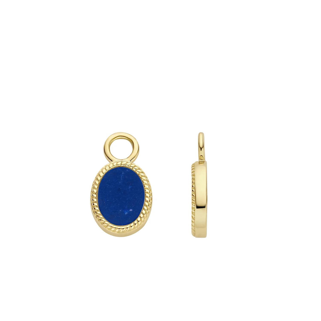 Oorbedels 9078YLA - 14k Geelgoud met Lapis Lazuli