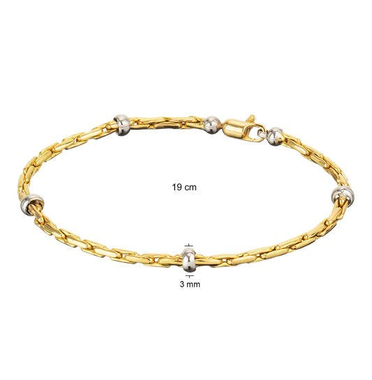 Schakelarmband - Elegant Strength - Palmier, Vossenstaart - Rond - 3mm - 19cm