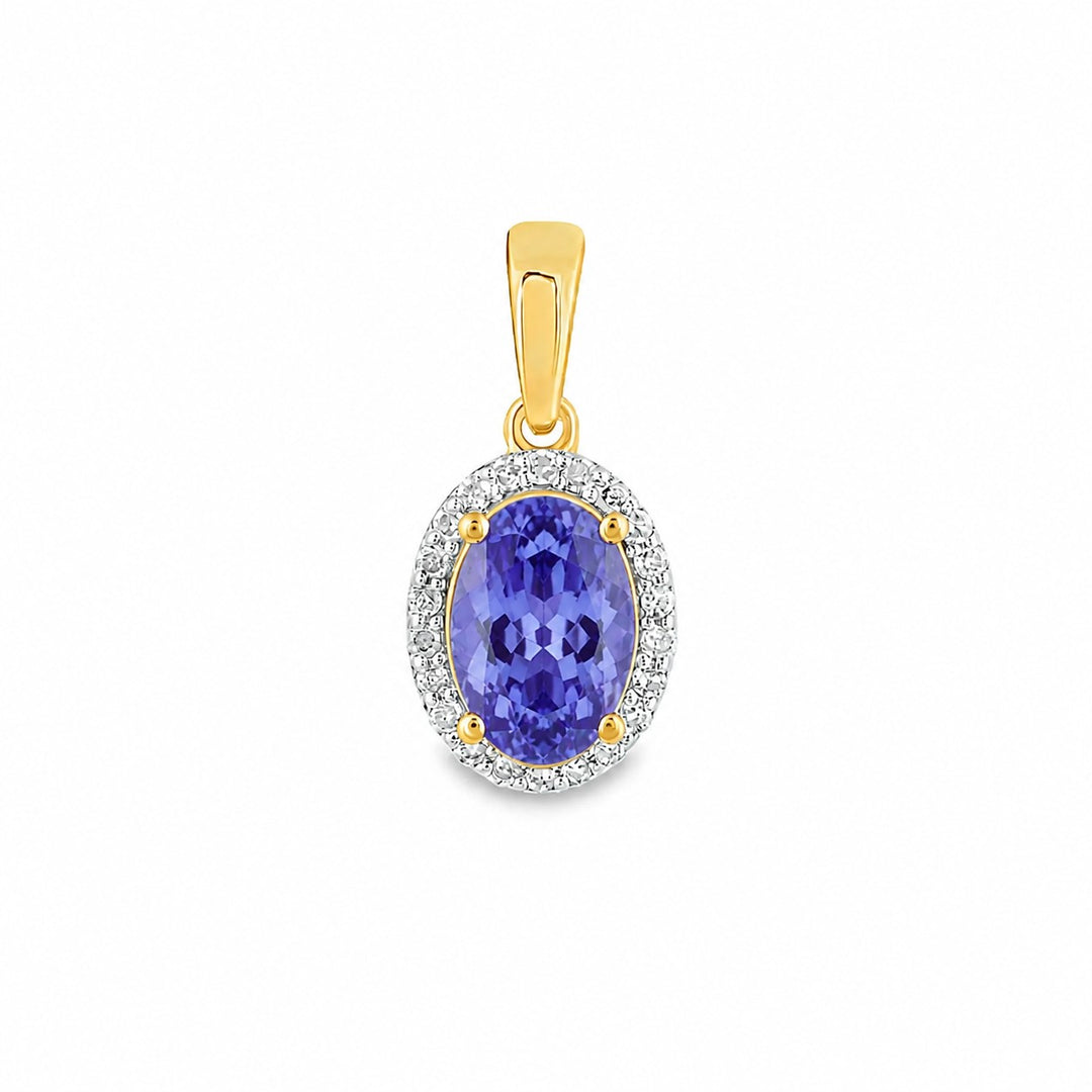 Château d’Or® 14 Karaat Geelgouden Hanger met Tanzaniet en 0,09 ct Diamant GHE2452