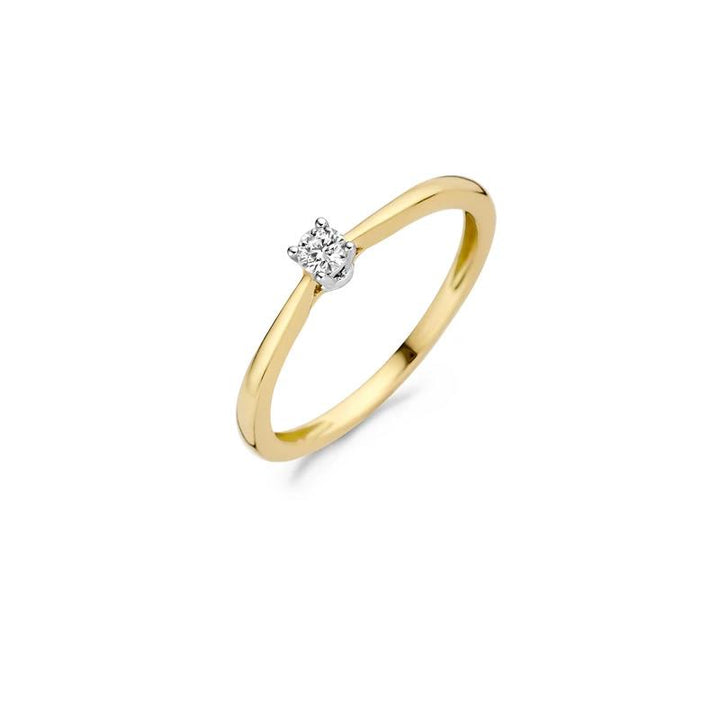 Ring 1622BDI - 14k Geel en Wit Goud met Diamant