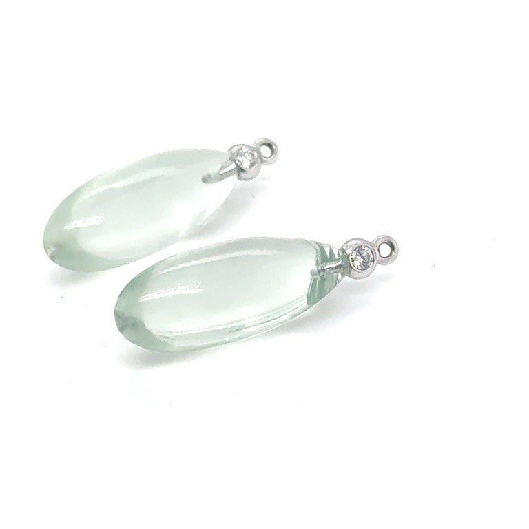 18 kt Witgouden Oorstekers met Diamant – Totaal 0,39 ct