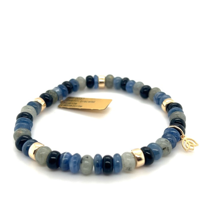 Y&amp;G edelstenen armband met onyx, labradoriet en kyaniet SP0037