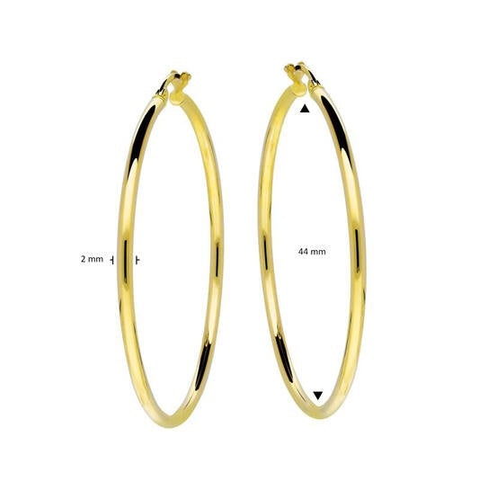 14 Karaat Gouden Oorringen Rond 44 mm