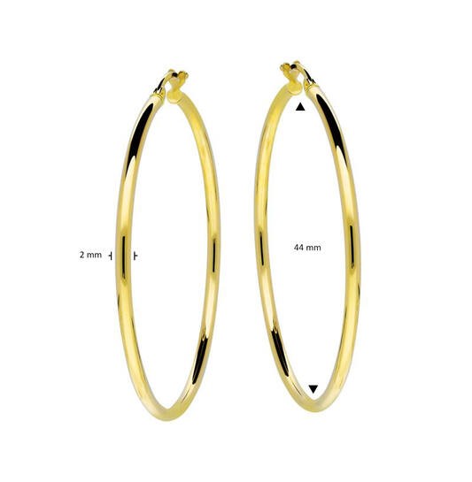 14 Karaat Gouden Oorringen Rond 44 mm