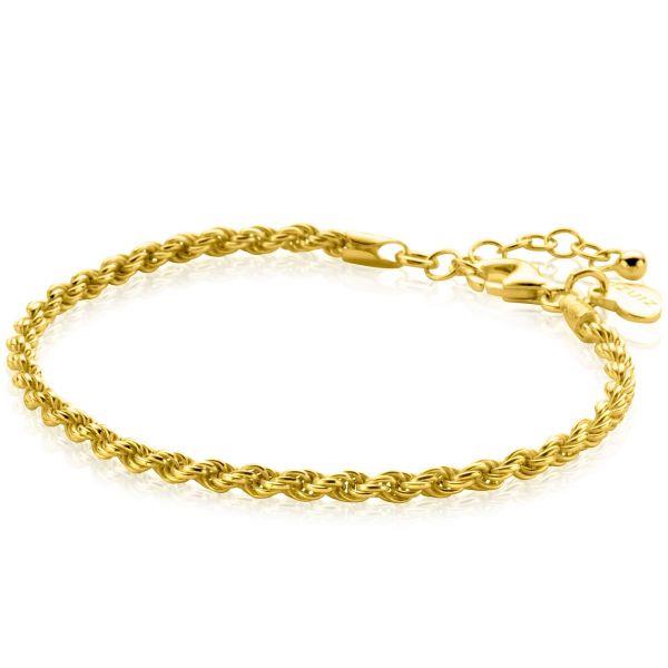 gold plated koord armband 2,6mm breed ZIA2386G