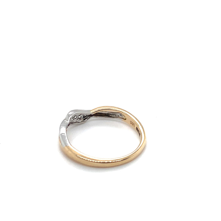 Huycolletie 14K Ring GG/WG TW/SI 2 0,03CRT