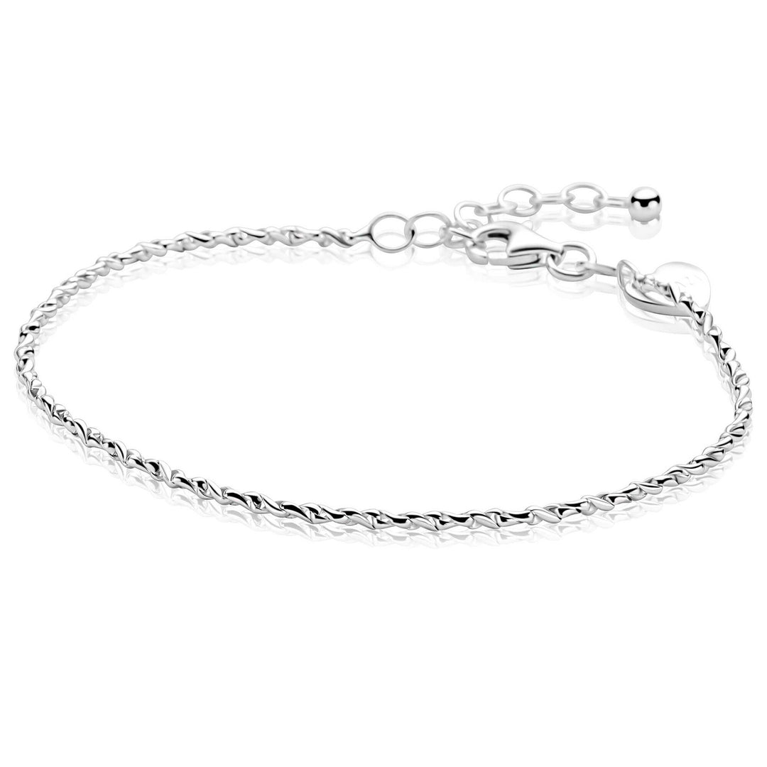 ZINZI Zilveren Organisch Gedraaide Schakelarmband ZIA2843