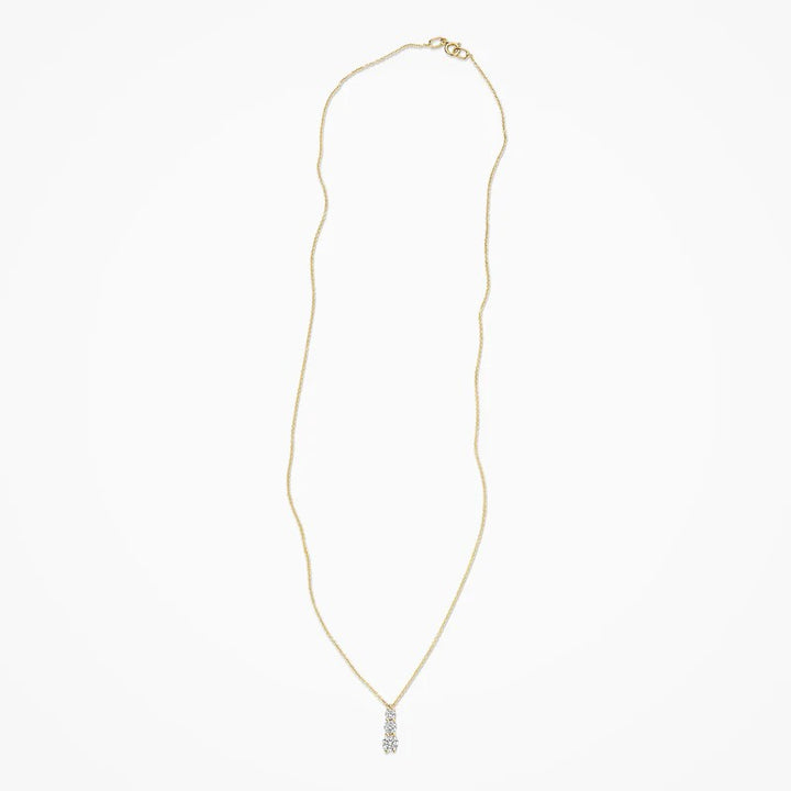 14k Geelgouden Collier met Drie Lab-Grown Diamanten LG3020Y