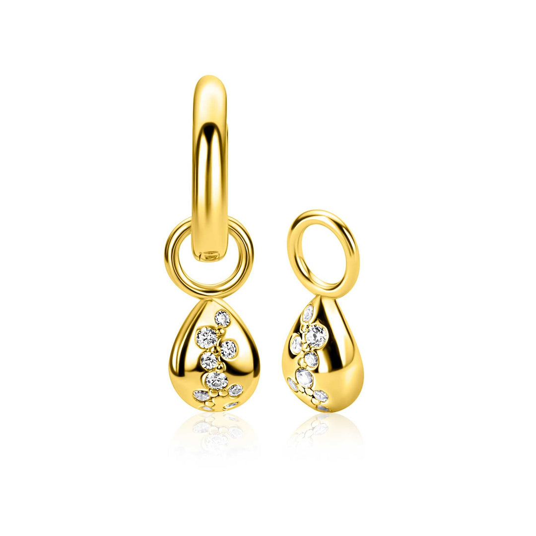 ZINZI Gold Plated Zilveren Oorbedels Druppelvorm ZICH2871