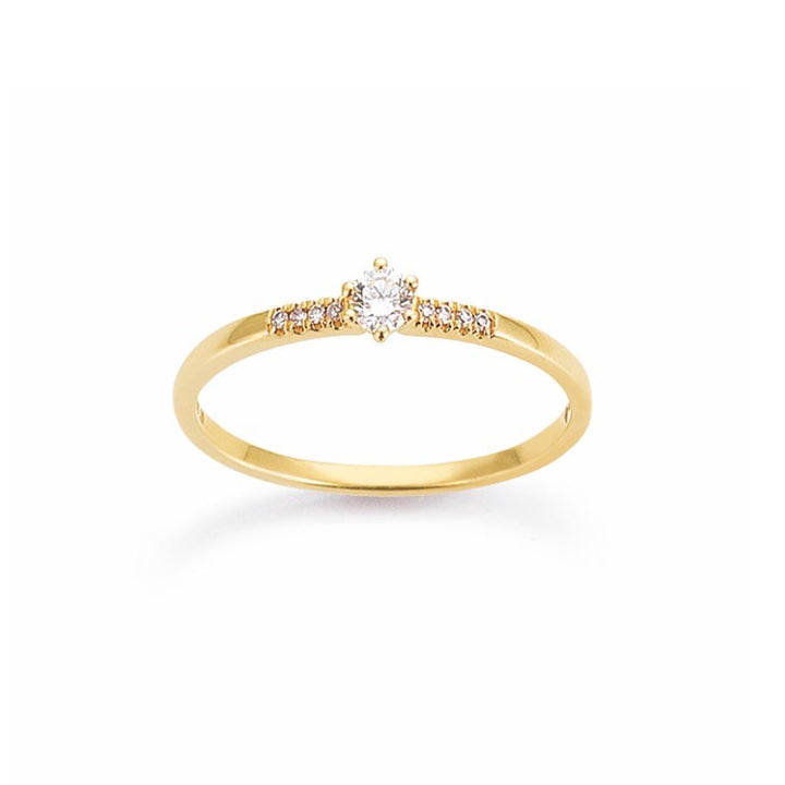 14 Karaat Geelgouden Diamanten Ring 0,10 ct H/SI
