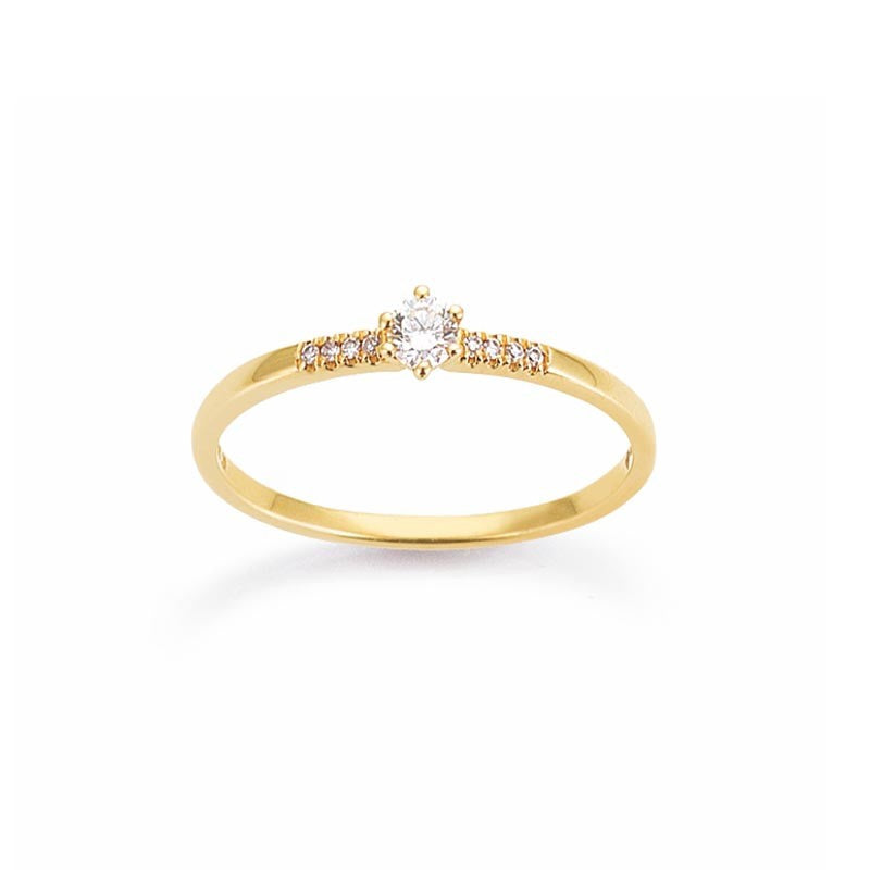 14 Karaat Geelgouden Diamanten Ring 0,10 ct H/SI