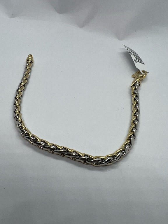 14 kt biolor armband met vossestraat motief VIJ L0