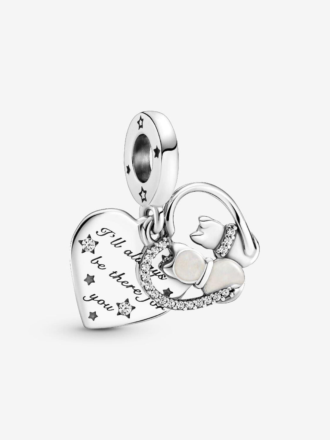 Cats and heart sterling silver 799546C01