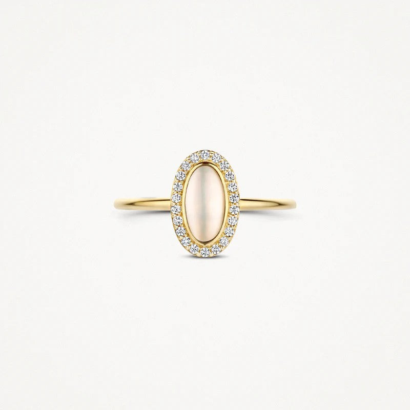 Blush 14k Geelgouden Ring met Parelmoer en Zirkonia 1279YMQ