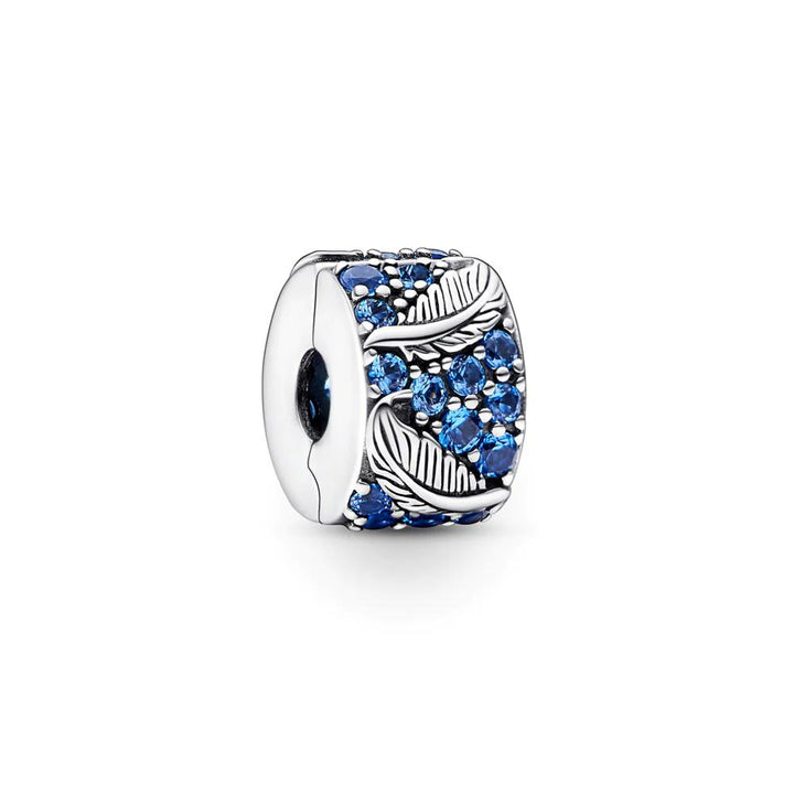 Pandora clip feather zirkonia blue792552C01