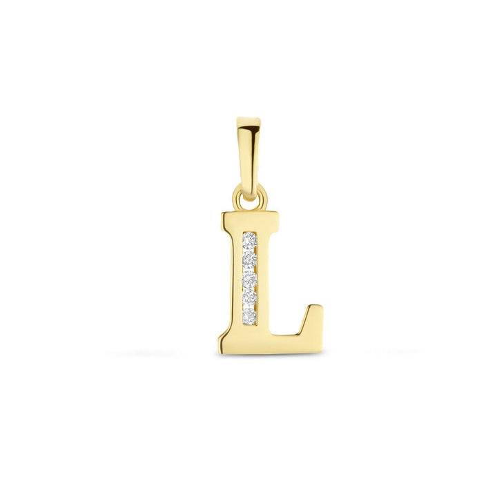 14 kt hanger letter zirkonia L