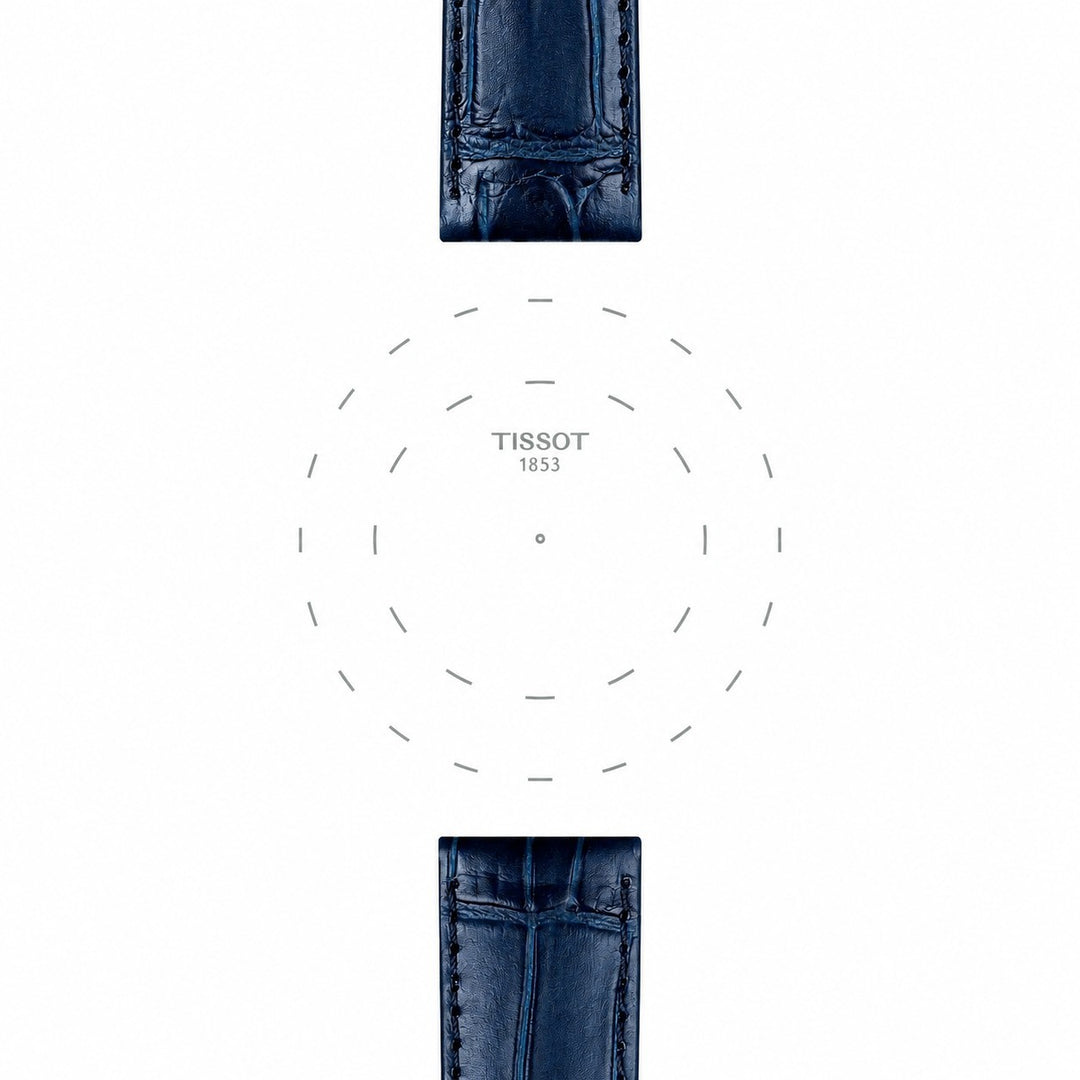 Tissot blauwe leren horlogeband T852051029