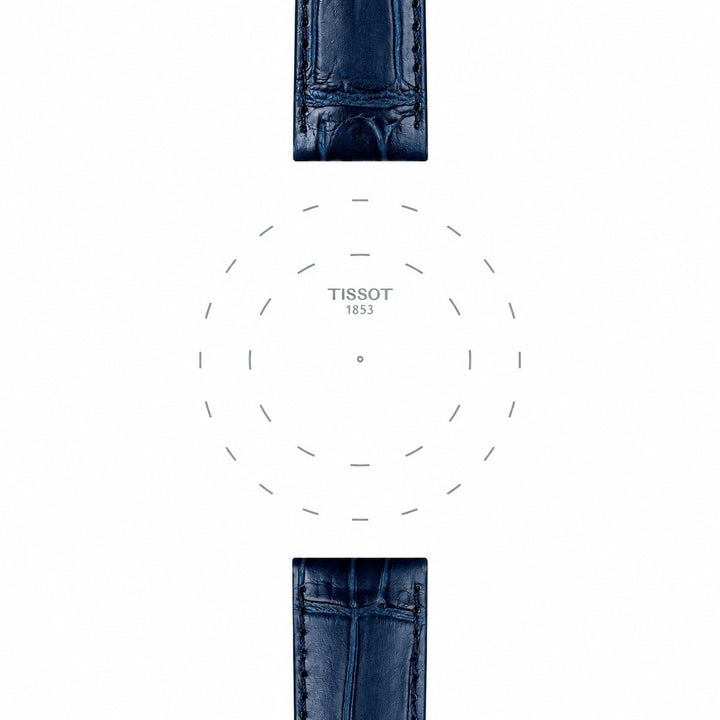 Tissot blauwe leren horlogeband T852051029