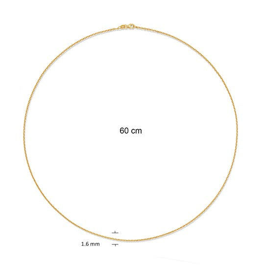 14 kt Gouden Anker Collier – 1,6 mm – 60 cm