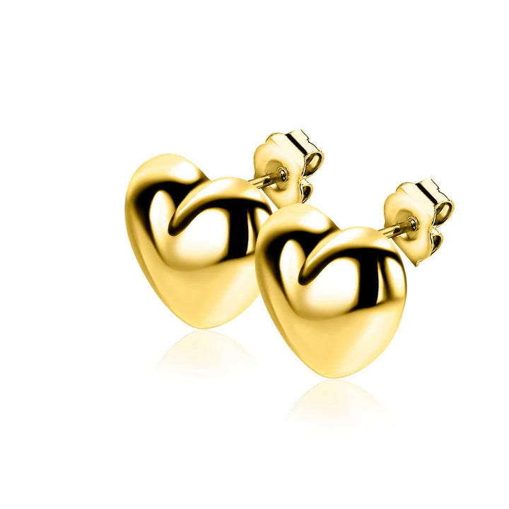 ZINZI gold plated zilveren oorstekers in bolle hart vorm ZIO2672G