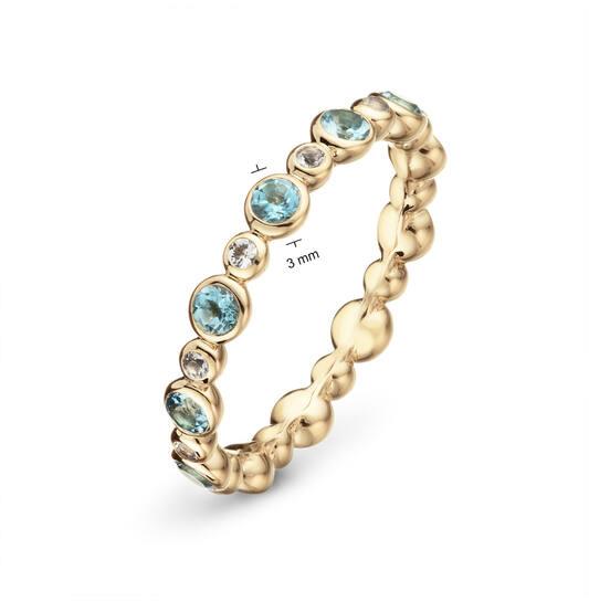 Glow L'AIR RIJRING WIT EN BLAUW TOPAAS 214.2325