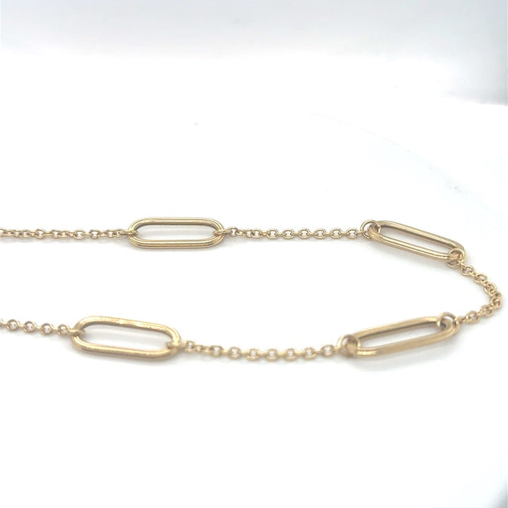 14 Karaat Gouden Anker Collier met Ovale Tussenogen – 65 cm