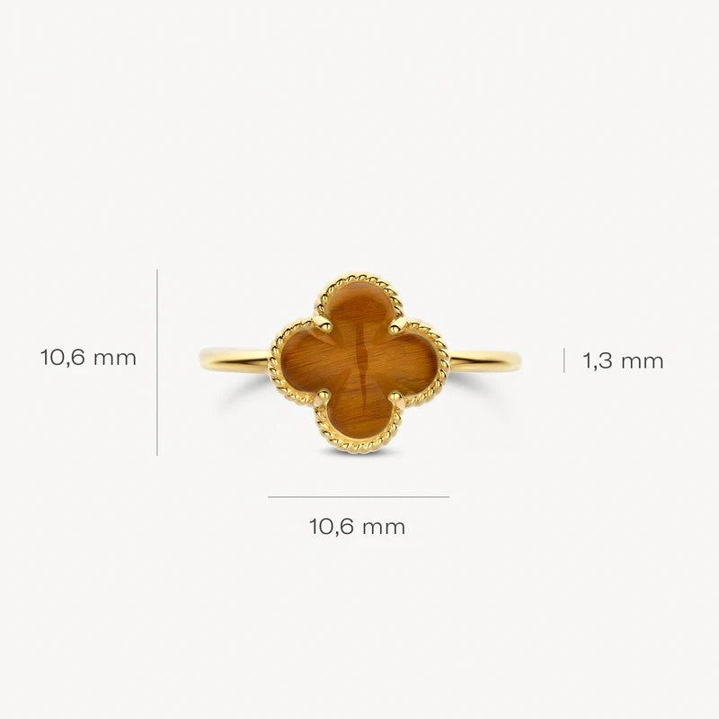 Blush Ring 14 kt Blush ring met Tijgeroog en Bergkristal – 1269YTQ