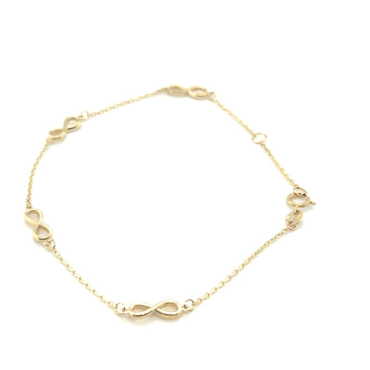 14 karaat geelgouden 4 infinity beads armband