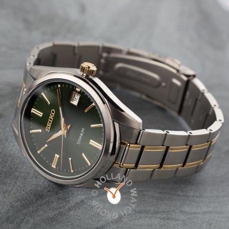 Seiko SUR377P1 titanium herenhorloge met groene wijzerplaat