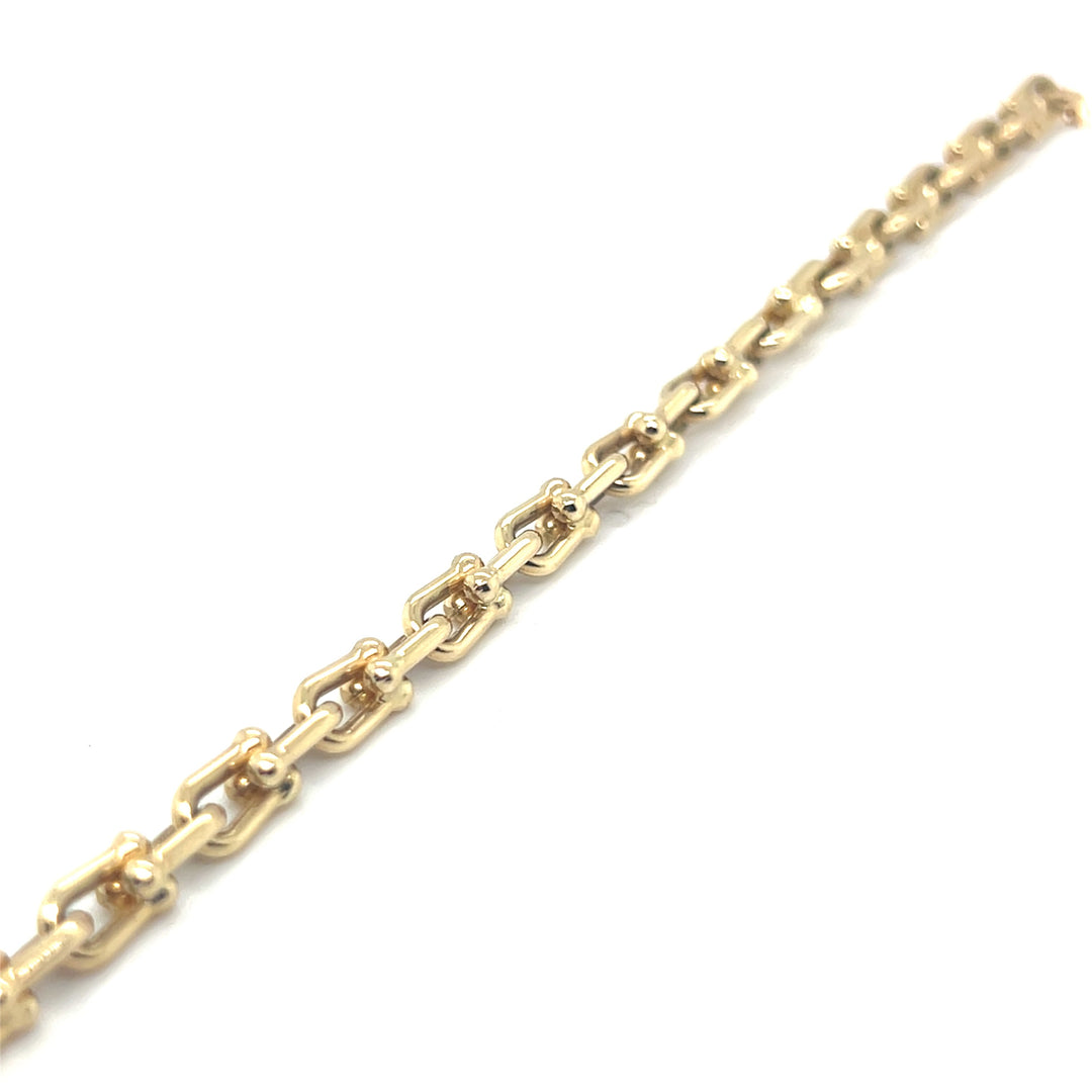 14 Karaat Gouden Armband – Massief Harpschakel 19,5 cm x 5 mm