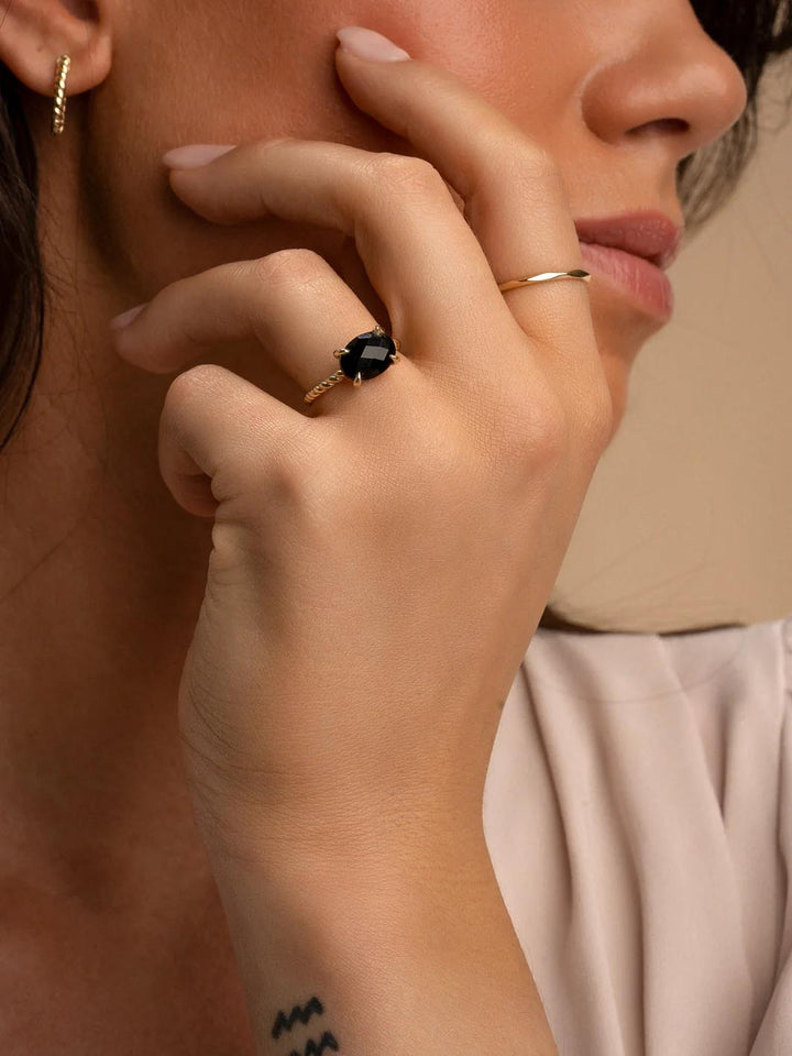 Twist Ring Onyx | 9 karaat SRIG03-G07-54