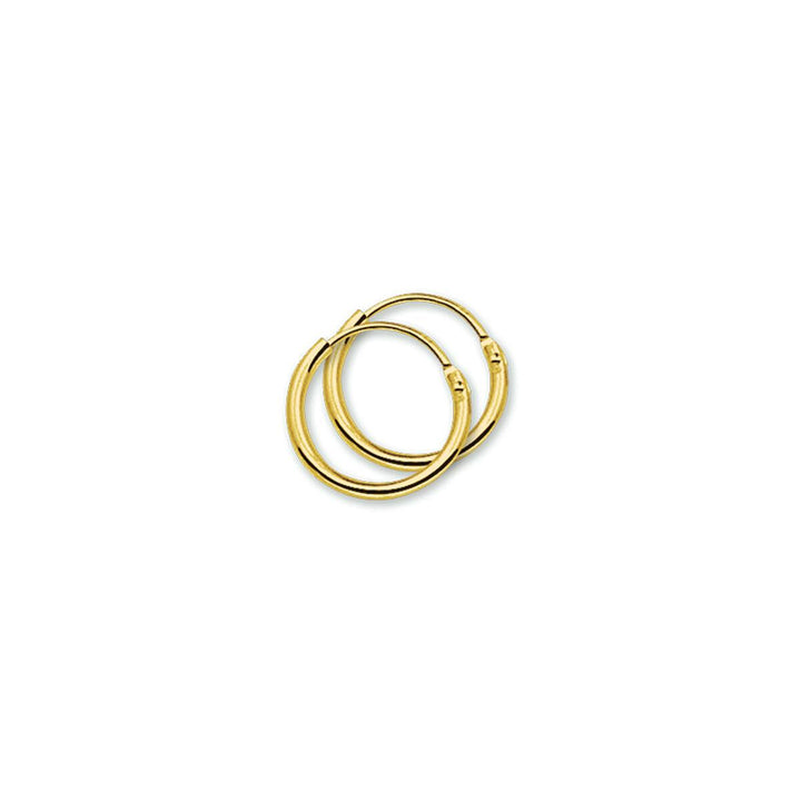 14 kt oorringen ronde buis 13 mm