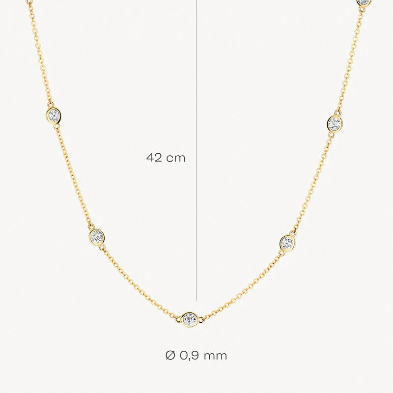 3172YZI Blush geelgouden collier zirconia