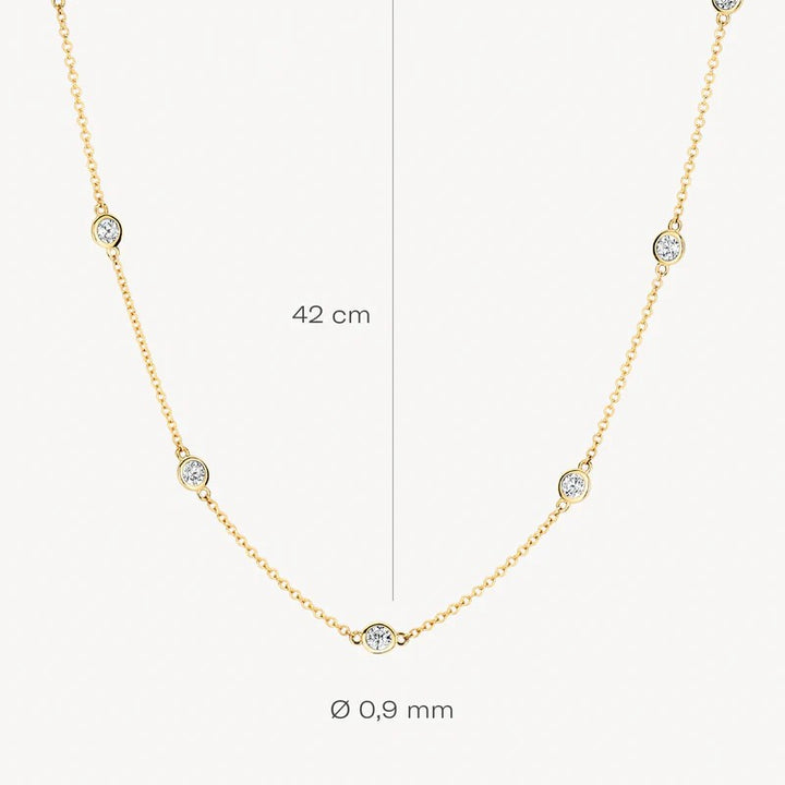 3172YZI Blush geelgouden collier zirconia
