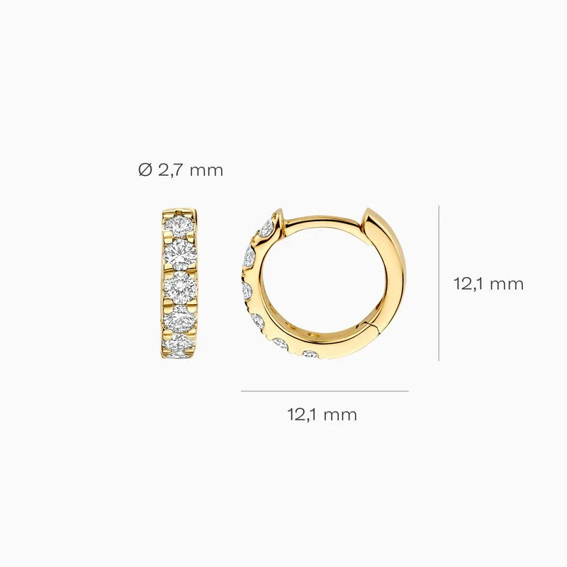 Geelgouden oorringen met lab grown diamanten LG7031Y