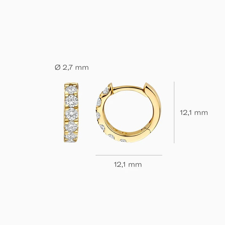 Geelgouden oorringen met lab grown diamanten LG7031Y