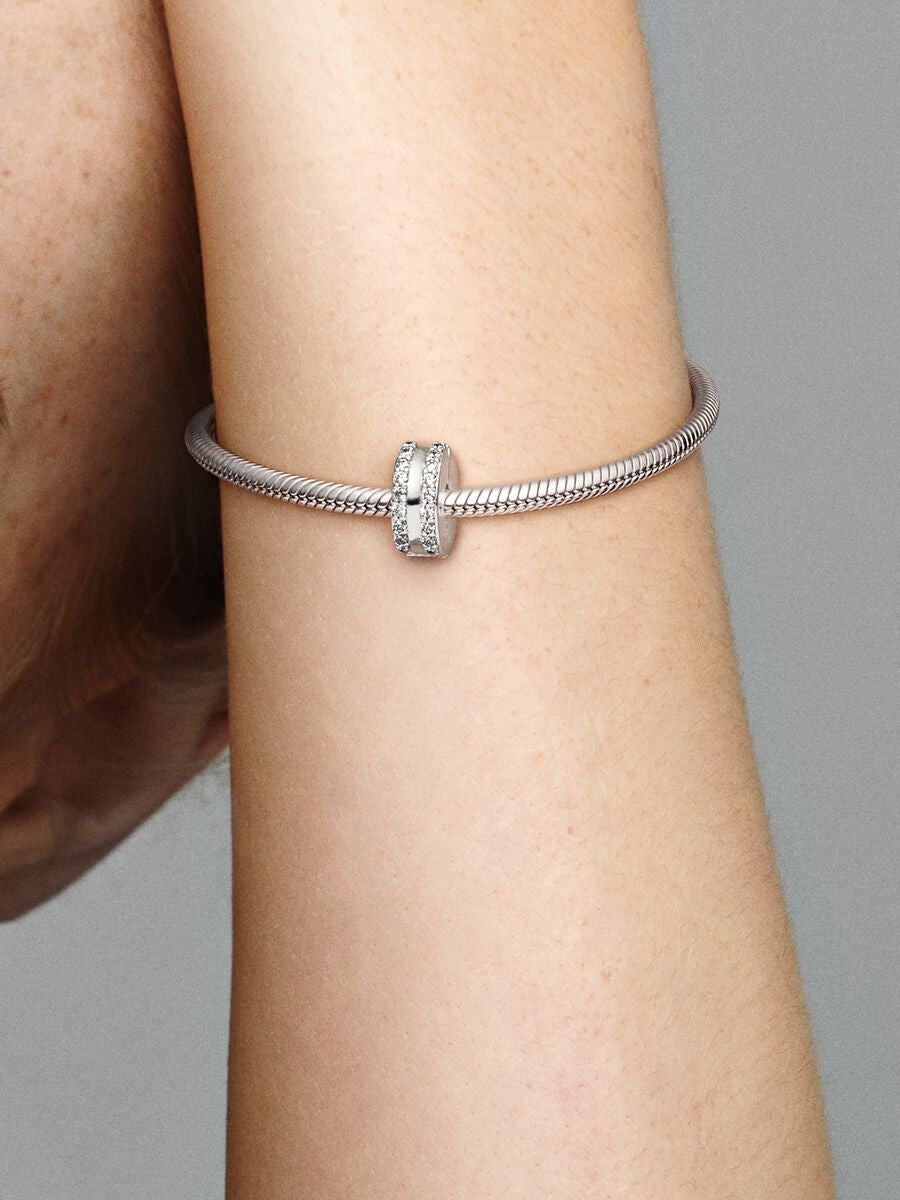 Pandora Pavé Clip Bedel met Dubbele Lijn 798422C01