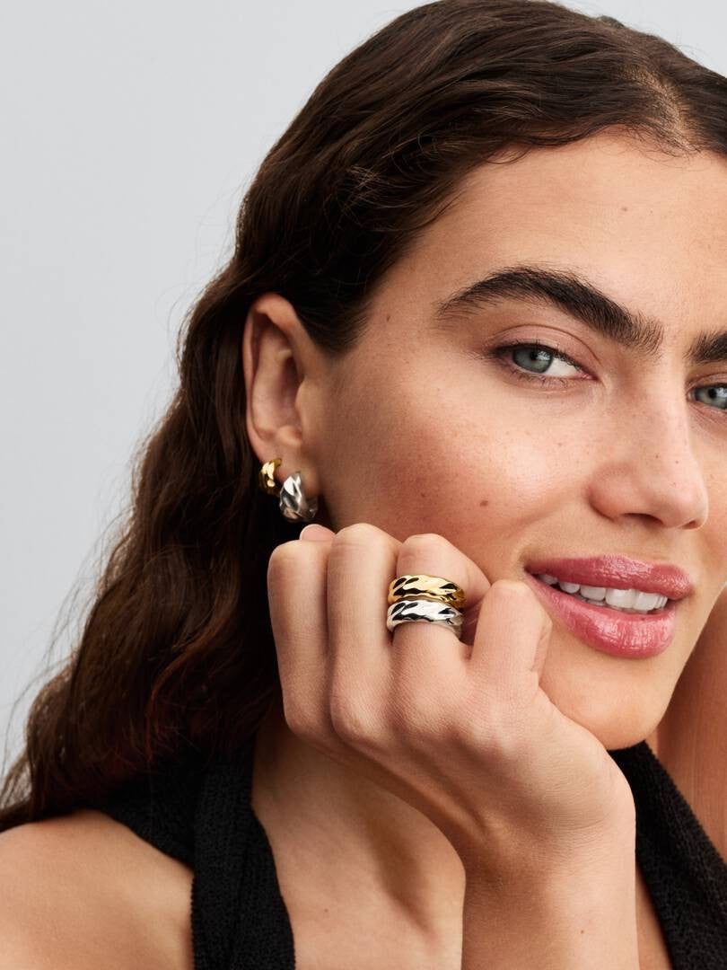 Geribbelde Brede Band Ring 163886C00