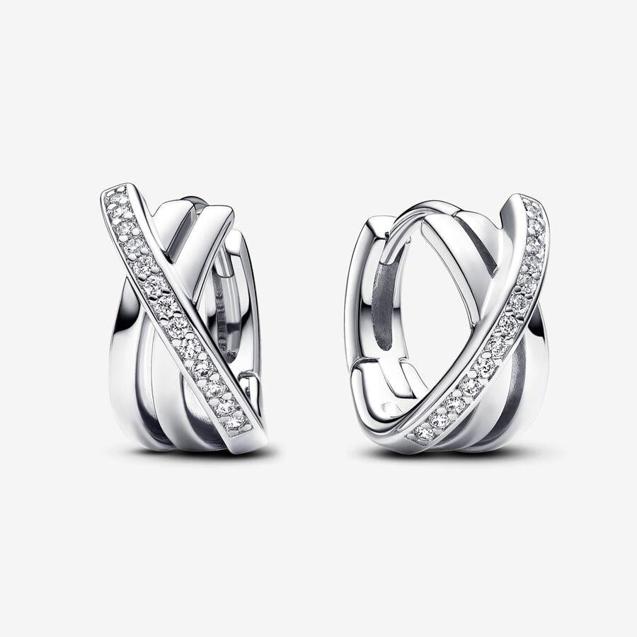 Crossover Pavé Hoop Earrings 293150C01