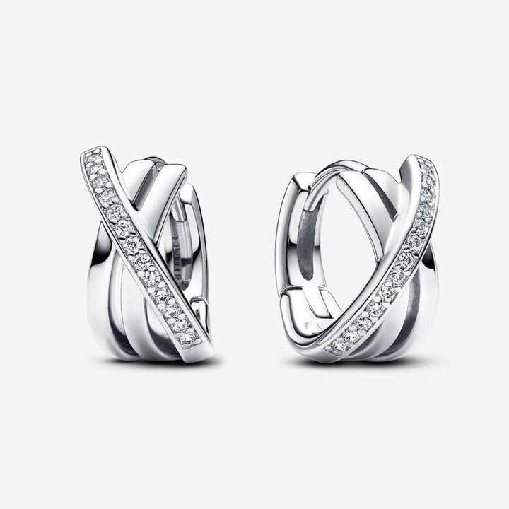 Crossover Pavé Hoop Earrings 293150C01