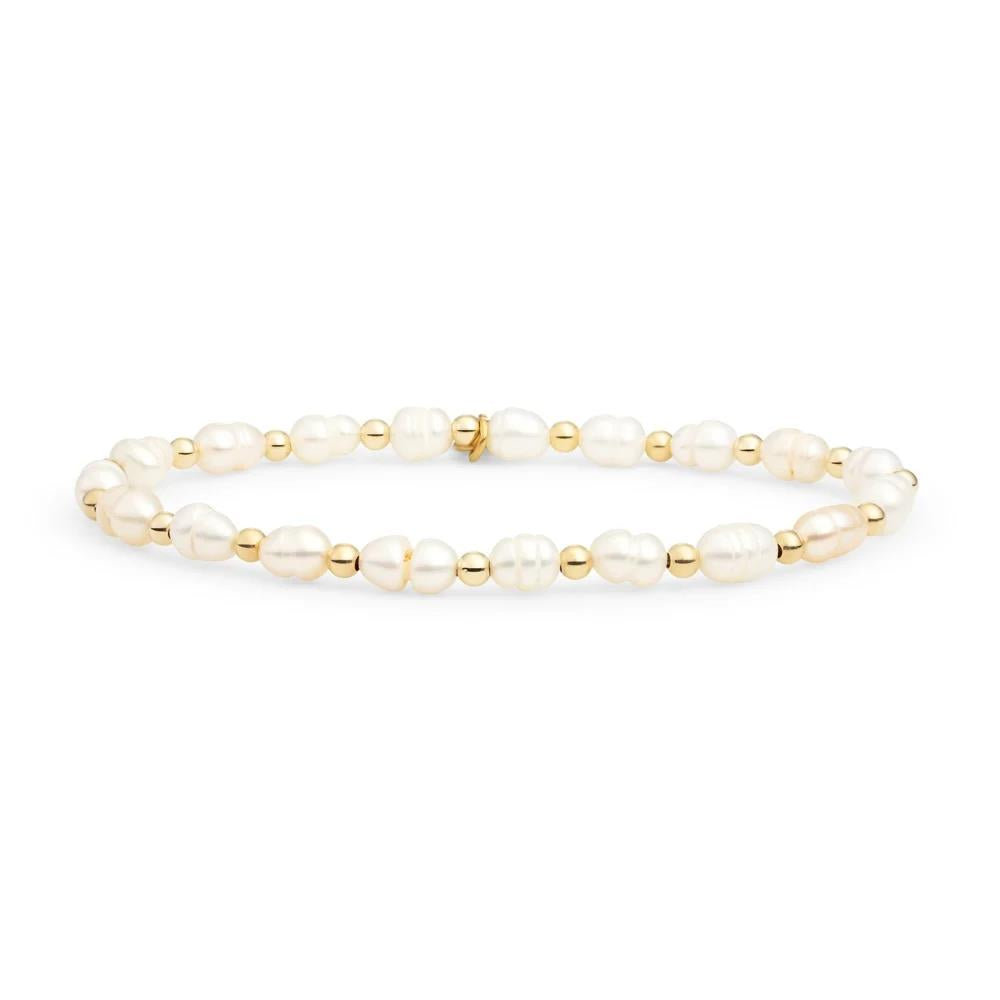 Sparkling Jewels Bracelet | Pearl Interstellar - Gold 3mm