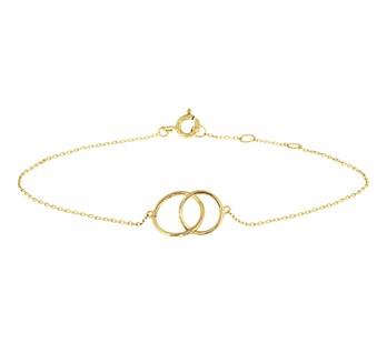 14 kt  geelgouden armband met rondjes heeft 16.5 -18,5 cm